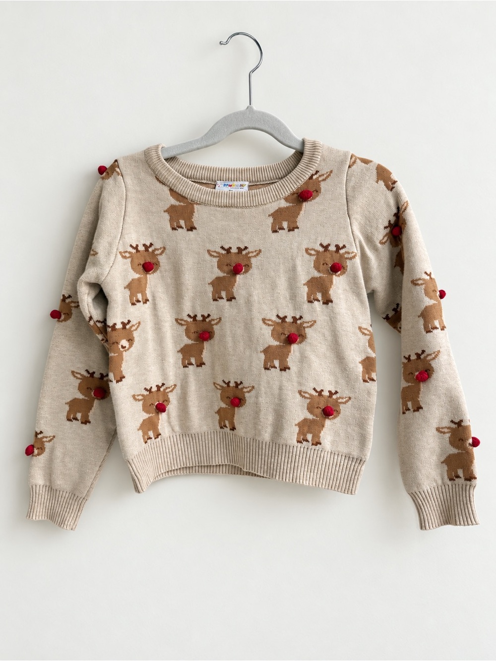 Cartwheels by Charlie Paige Girls Reindeer Christmas Sweater 5T